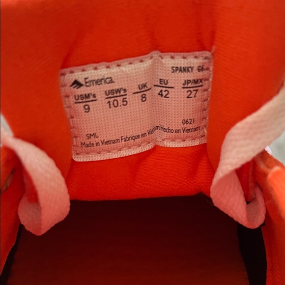 Men's Orange Emerica Skater Sneakers - Picture 2 of 2